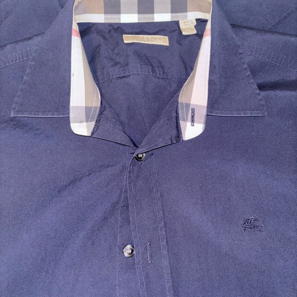 Burberry Long Sleeve Shirt with Plaid Accents - Picture 4 of 5